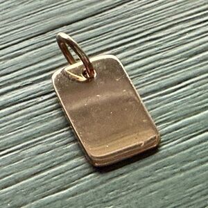 Astrid & Miyu 18k Rose Gold Plated ID Charm Pendant